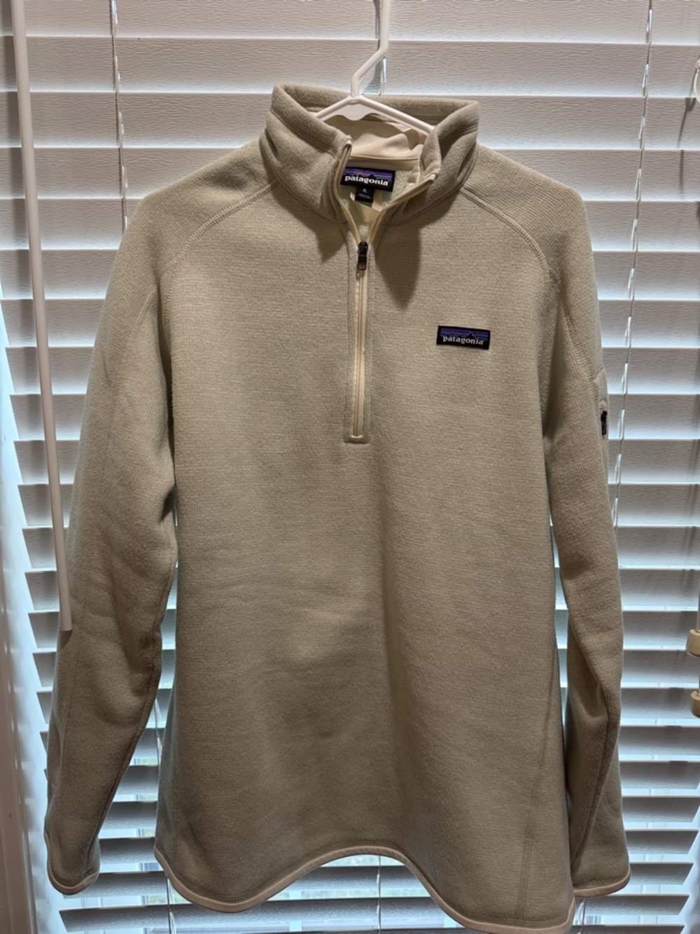 Patagonia Women’s Half-Zip Fleece Pullover in Light Beige